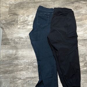 Torrid Women's Jeans - Dark Blue and Black cargo